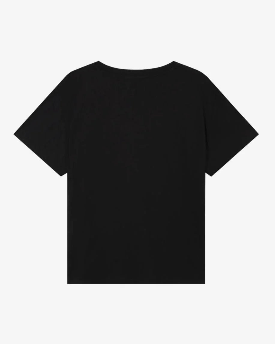 Black t-shirt on a white background