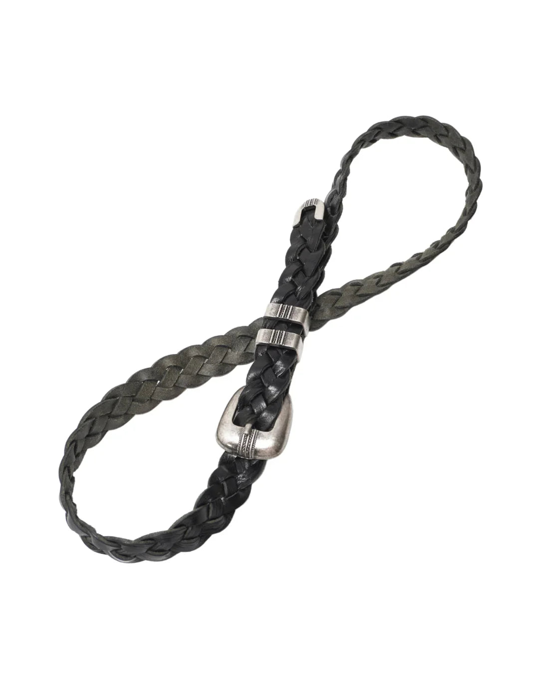 Braided leather western belt