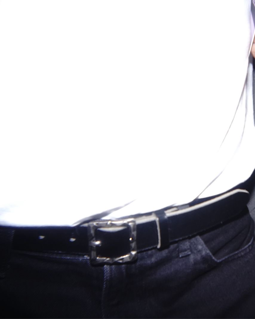 SAINT, Western Belt, Cowboy belt, Bridle Leather, SEDGWICK, black belt, film, front view, KLDSCOPE, Kaleidoscope, square buckle