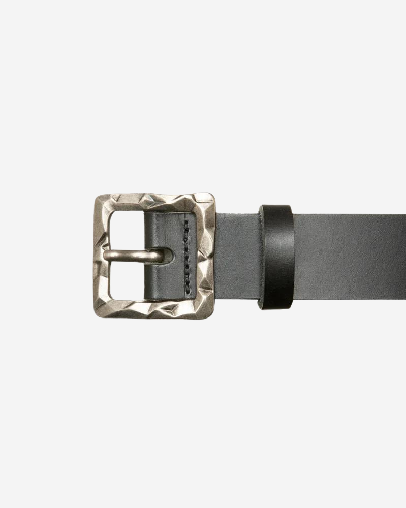SAINT, Western Belt, Cowboy belt, Bridle Leather, SEDGWICK, black belt, front view, closed up, KLDSCOPE, Kaleidoscope, square buckle, details